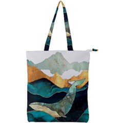 Ocean Whale Painting Sea Undersea Double Zip Up Tote Bag by Wegoenart