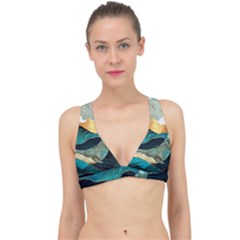 Ocean Whale Painting Sea Undersea Classic Banded Bikini Top by Wegoenart