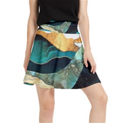 Ocean Whale Painting Sea Undersea Waistband Skirt by Wegoenart