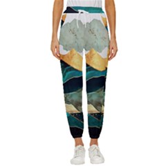 Ocean Whale Painting Sea Undersea Cropped Drawstring Pants by Wegoenart