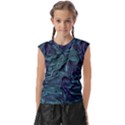 Abstract Waves Background Texture Wave Kids  Raglan Cap Sleeve Tee View1