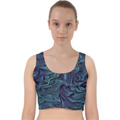 Abstract Waves Background Texture Wave Velvet Racer Back Crop Top