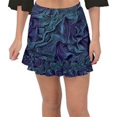 Abstract Waves Background Texture Wave Fishtail Mini Chiffon Skirt