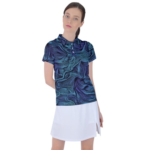 Abstract Waves Background Texture Wave Women s Polo Tee by Wegoenart