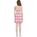 Pink and white plaids Velvet Cutout Dress View2