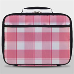 Pink And White Plaids Full Print Lunch Bag by ConteMonfrey