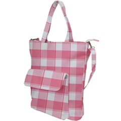 Pink And White Plaids Shoulder Tote Bag by ConteMonfrey