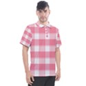 Pink and white plaids Men s Polo Tee View1