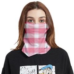 Pink And White Plaids Face Covering Bandana (two Sides) by ConteMonfrey