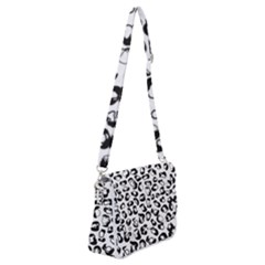 Black And White Leopard Print Jaguar Dots Shoulder Bag With Back Zipper by ConteMonfrey