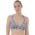 Black And White Leopard Print Jaguar Dots Sweetheart Sports Bra View1