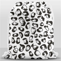 Black And White Leopard Print Jaguar Dots Drawstring Bag (large) by ConteMonfrey