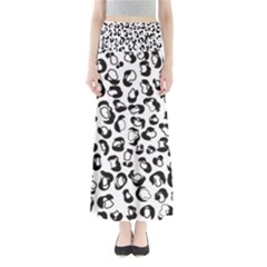 Black And White Leopard Print Jaguar Dots Full Length Maxi Skirt by ConteMonfrey