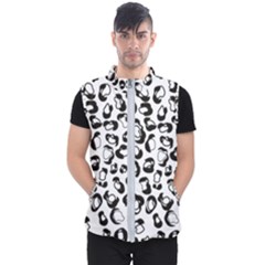 Black And White Leopard Print Jaguar Dots Men s Puffer Vest by ConteMonfrey