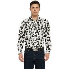 Black And White Leopard Print Jaguar Dots Men s Long Sleeve  Shirt by ConteMonfrey