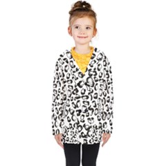 Black And White Leopard Print Jaguar Dots Kids  Double Breasted Button Coat by ConteMonfrey