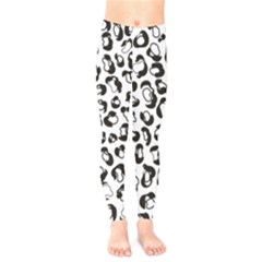 Black And White Leopard Print Jaguar Dots Kids  Leggings by ConteMonfrey