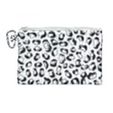 Black And White Leopard Print Jaguar Dots Canvas Cosmetic Bag (Large) View1