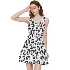 Black And White Leopard Print Jaguar Dots Inside Out Racerback Dress by ConteMonfrey