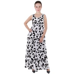 Black And White Leopard Print Jaguar Dots Empire Waist Velour Maxi Dress by ConteMonfrey