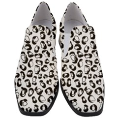 Black And White Leopard Print Jaguar Dots Women Slip On Heel Loafers by ConteMonfrey