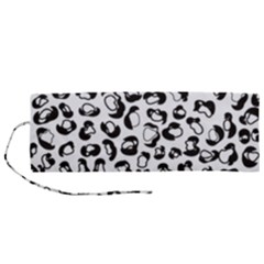 Black And White Leopard Print Jaguar Dots Roll Up Canvas Pencil Holder (m) by ConteMonfrey