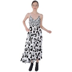 Black And White Leopard Print Jaguar Dots Tie Back Maxi Dress by ConteMonfrey