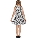 Black And White Leopard Print Jaguar Dots Kids  Halter Collar Waist Tie Chiffon Dress View4