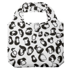 Black And White Leopard Print Jaguar Dots Premium Foldable Grocery Recycle Bag by ConteMonfrey