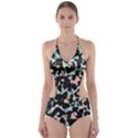 Blue And Pink Jaguar Dots Leopard Black And White Leopard Print Jaguar Dots Cut-Out One Piece Swimsuit View1