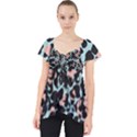 Blue And Pink Jaguar Dots Leopard Black And White Leopard Print Jaguar Dots Lace Front Dolly Top View1