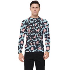 Blue And Pink Jaguar Dots Leopard Black And White Leopard Print Jaguar Dots Men s Long Sleeve Rash Guard