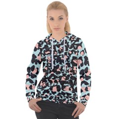 Blue And Pink Jaguar Dots Leopard Black And White Leopard Print Jaguar Dots Women s Overhead Hoodie by ConteMonfrey