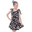 Blue And Pink Jaguar Dots Leopard Black And White Leopard Print Jaguar Dots Kids  Tie Up Tunic Dress View1