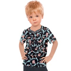 Blue And Pink Jaguar Dots Leopard Black And White Leopard Print Jaguar Dots Kids  Sports Tee