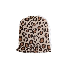 Leopard Jaguar Dots Drawstring Pouch (medium) by ConteMonfrey