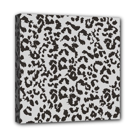 Grey And Black Jaguar Dots Mini Canvas 8  X 8  (stretched) by ConteMonfrey