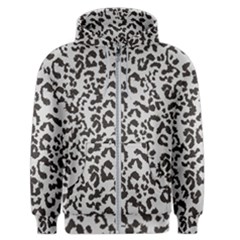 Grey And Black Jaguar Dots Men s Zipper Hoodie by ConteMonfrey