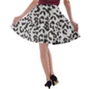 Grey And Black Jaguar Dots A-line Skater Skirt View2