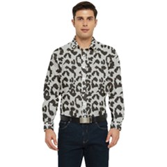 Grey And Black Jaguar Dots Men s Long Sleeve  Shirt by ConteMonfrey