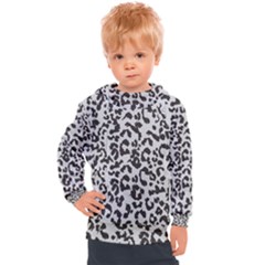 Grey And Black Jaguar Dots Kids  Hooded Pullover by ConteMonfrey