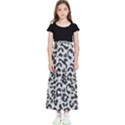 Grey And Black Jaguar Dots Kids  Flared Maxi Skirt View1