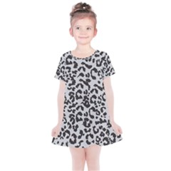 Grey And Black Jaguar Dots Kids  Simple Cotton Dress by ConteMonfrey