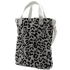 Grey And Black Jaguar Dots Canvas Messenger Bag by ConteMonfrey