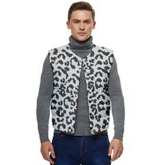 Grey And Black Jaguar Dots Men s Short Button Up Puffer Vest	 by ConteMonfrey