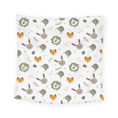 Rabbit, Lions And Nuts  Square Tapestry (small) by ConteMonfrey