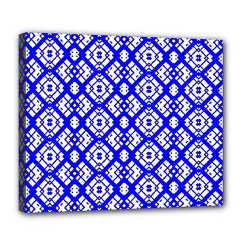 Portuguese Tiles Vibes Plaids Deluxe Canvas 24  X 20  (stretched) by ConteMonfrey