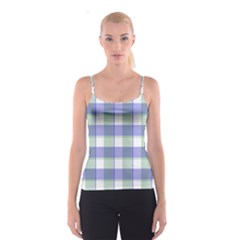 Blue And Green Plaids Spaghetti Strap Top by ConteMonfrey