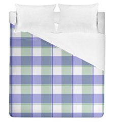 Blue And Green Plaids Duvet Cover (queen Size) by ConteMonfrey