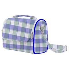 Blue And Green Plaids Satchel Shoulder Bag by ConteMonfrey